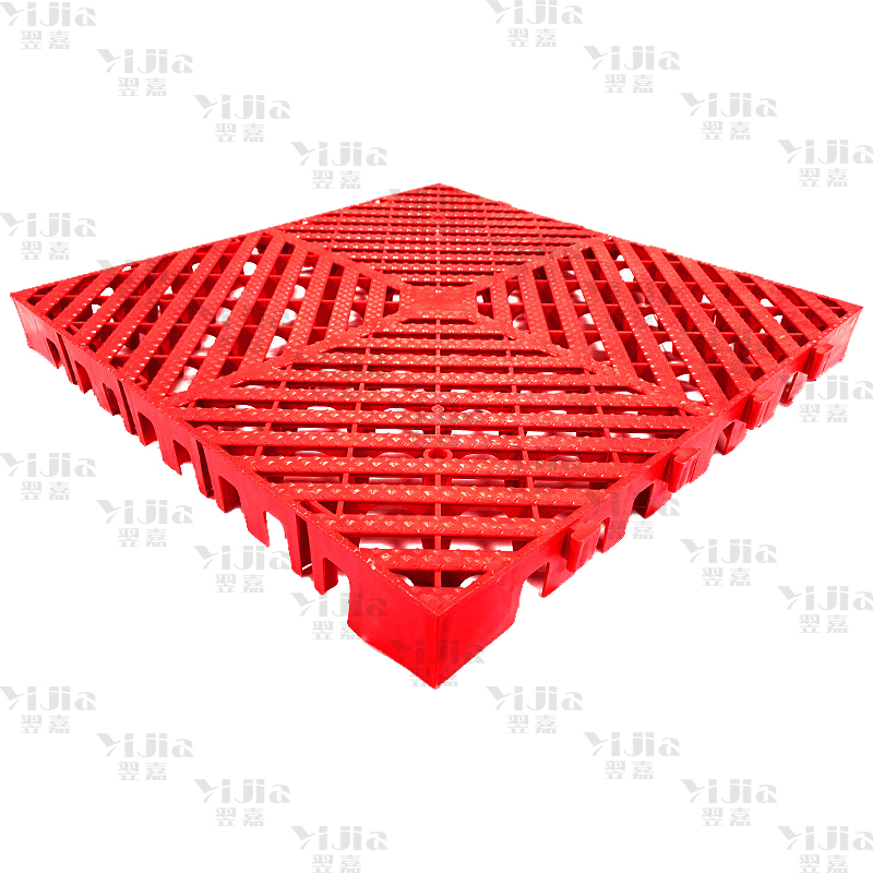 翌嘉 YJ3121323地格栅塑料拼接地板垫网格垫板 红色
