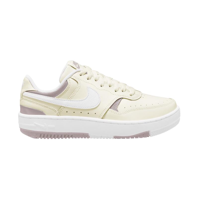 耐克(NIKE)皮革网布拼接休闲板鞋女款复古篮球风格舒适增高运动鞋