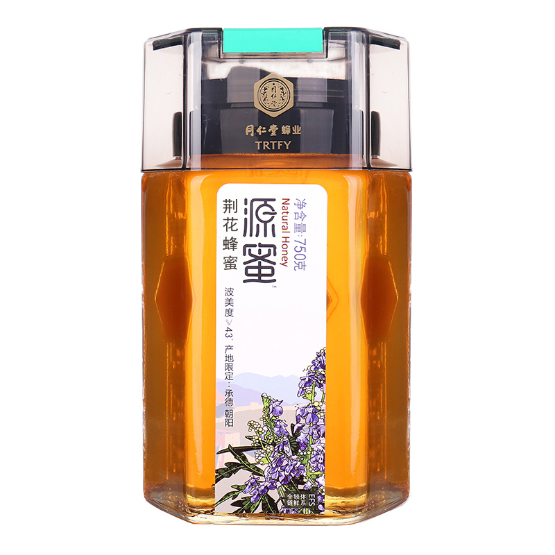 北京同仁堂蜂业荆花蜂蜜750g/瓶 天然农家自产土百花蜂蜜 其他蜜天然滋补蜂蜜荆条蜂蜜 波美度 ≥43° 瓶装液态蜜