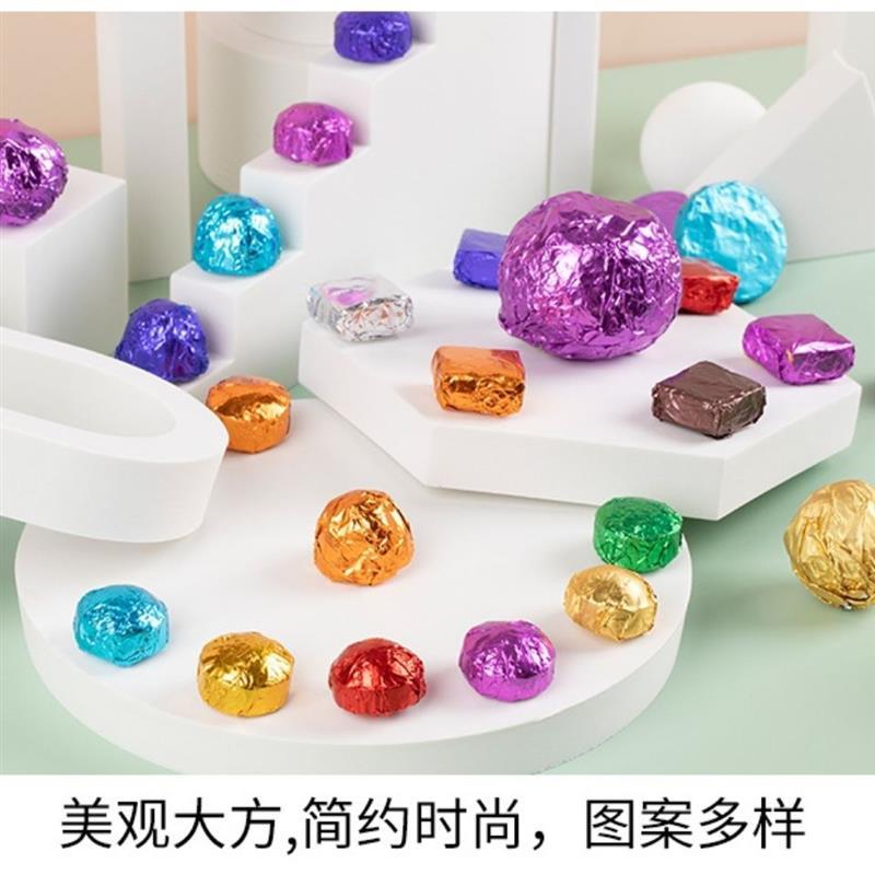 金色多色多尺寸锡纸用于包装棒棒糖巧克力药丸芝麻丸蜜锡纸