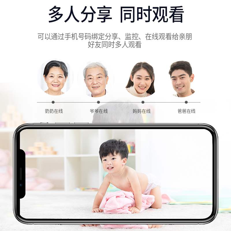 送10天循环监控录像卡人形追踪无线摄像头室外防水夜视高清监控器家用远程连手机360度全景无死角 WIFI版高清大图