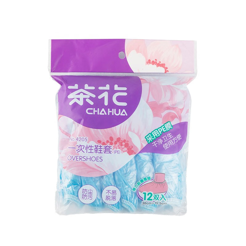 茶花(CHAHUA)一次性鞋套(PE膜12只)4205