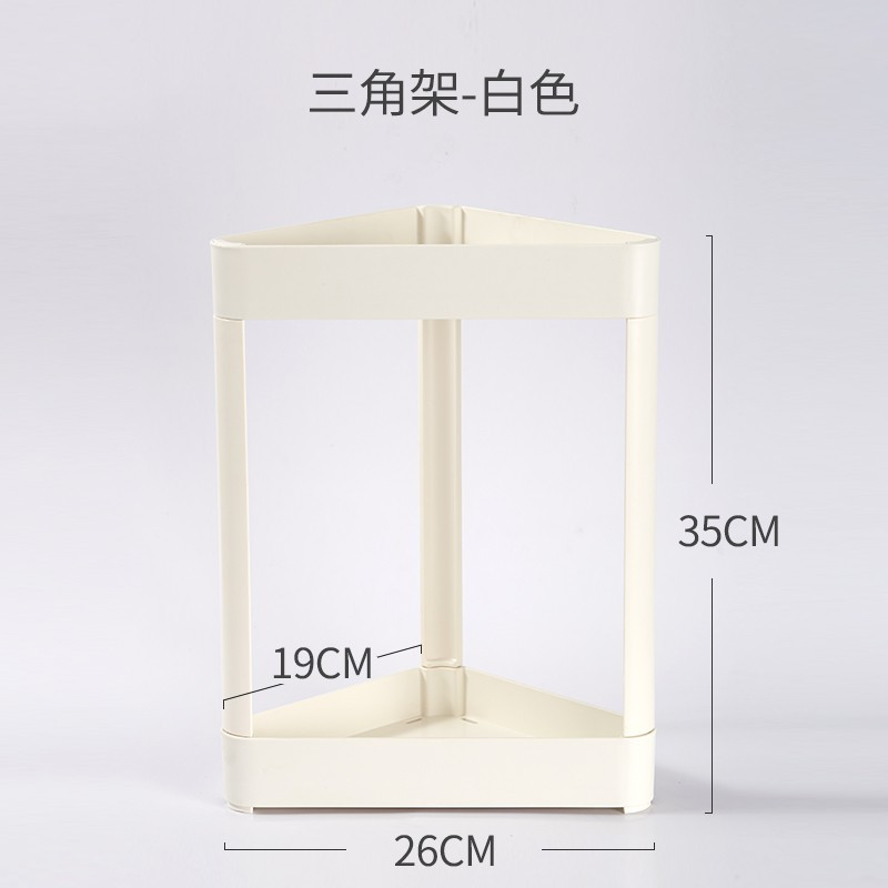 卫生间三角置物架塑料浴室厕所洗漱台墙角收纳架洗澡间三角架 三维工匠 方型白色(厨卫两用)储物架