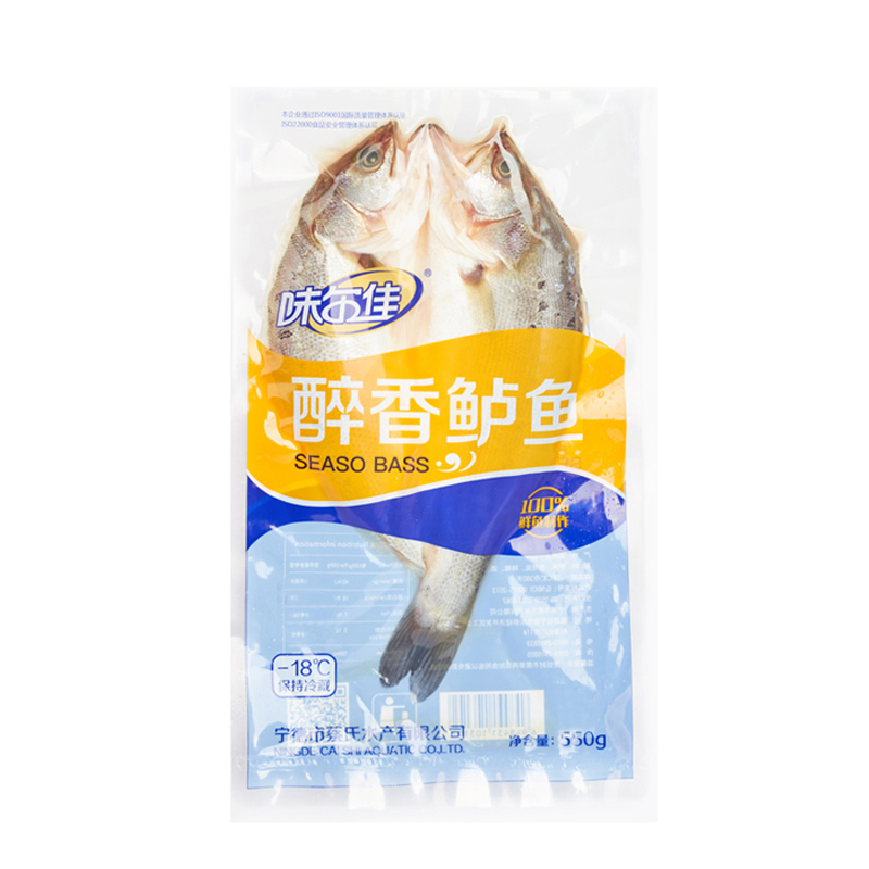 味尔佳鲜冻鲈鱼新鲜冷冻鲜活袋装海鲈鱼宁德海鲜批发水产500g免洗杀真空袋装调味醉香鲈鱼