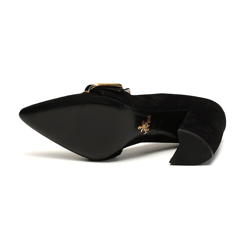 prada普拉达女士绒面皮革尖头高跟鞋1s773l008