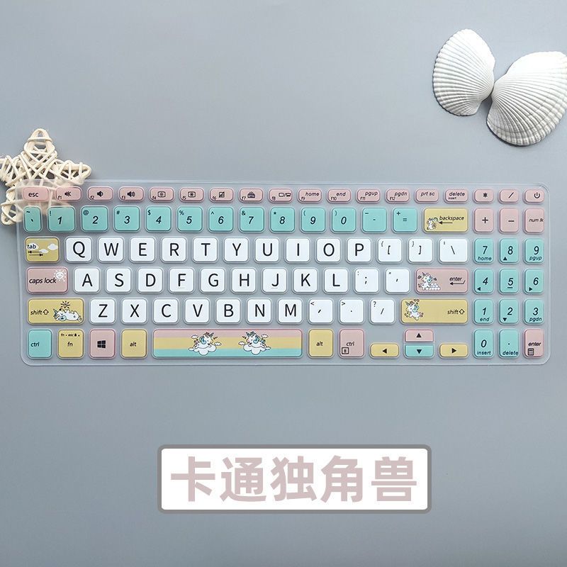 华硕VivoBook15s键盘膜V5000F笔记本电脑保护套顽石Y5200UB防尘罩 卡通独角兽