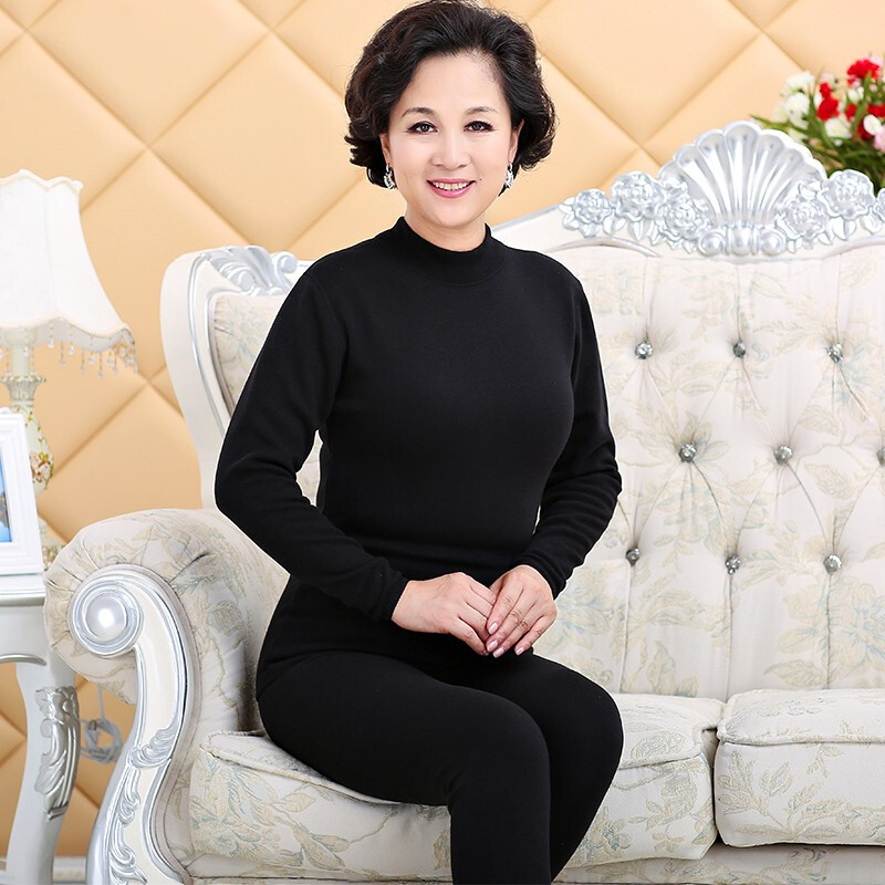 (bomina)女士保暖内衣女中年套装冬天加厚加绒老人妈妈宽松大码妇女装