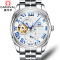 瑞士嘉年华Carnival正品名表全自动机械表 男表金属钢带镂空休闲时尚防水飞轮男士手表个性大三针MS-8718