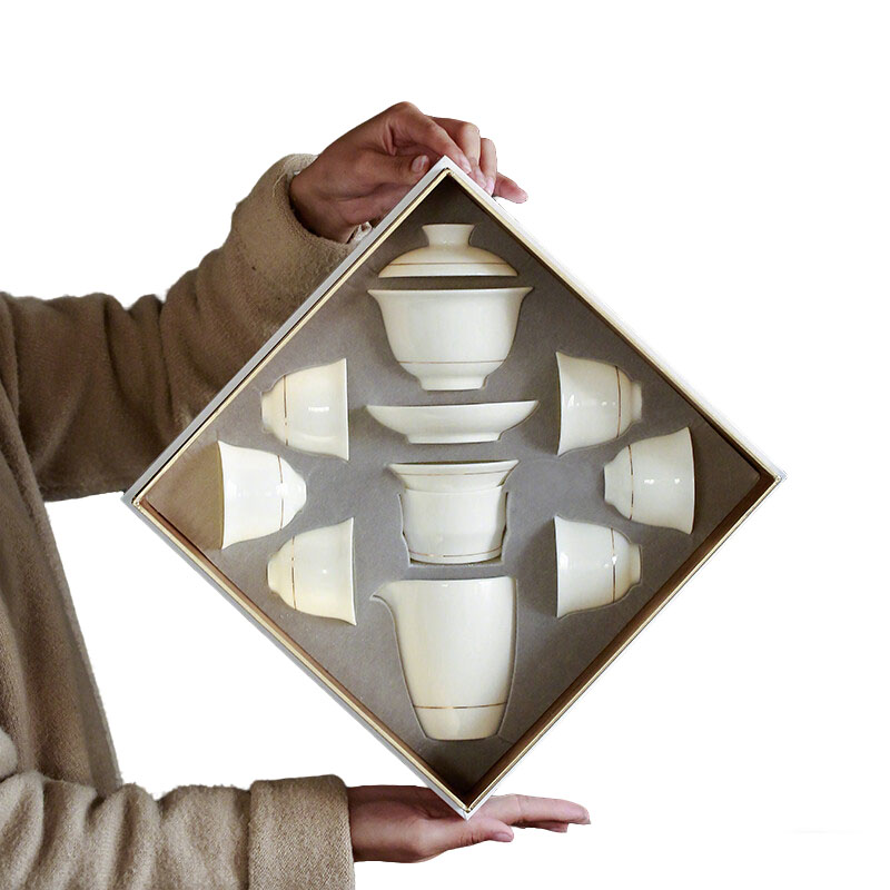 苏氏陶瓷(SUSHI CERAMICS) J0260 茶具组礼盒 (一盖碗一茶海一茶漏六茶杯) 九件套 (单位:套)