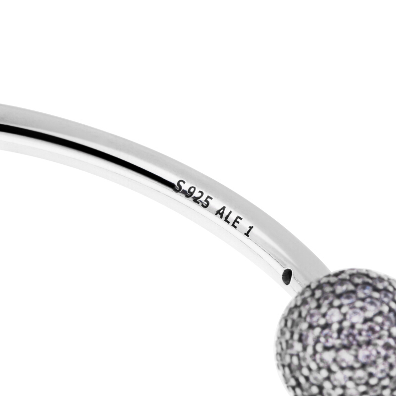 PANDORA潘多拉 925银手镯开口式密镶固定珠手镯 596438CZ