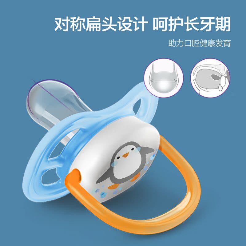 新安怡(AVENT)安抚奶嘴透气款(0-6个月)紫色企鹅/单个装SCF081/01图片