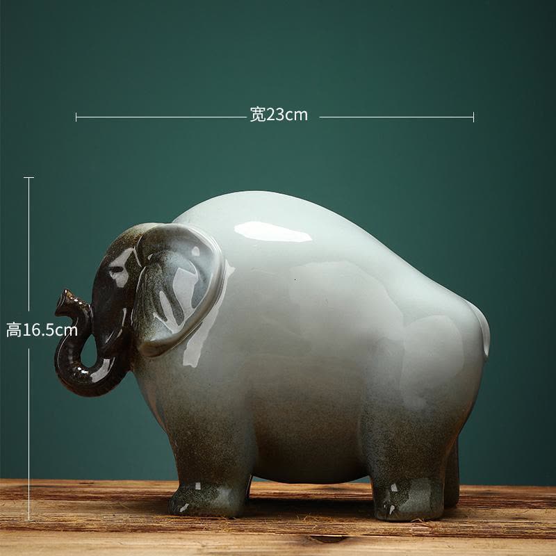 美帮汇创意陶瓷工艺品动物猪象摆件家居书房玄关电视柜装饰品摆设图片