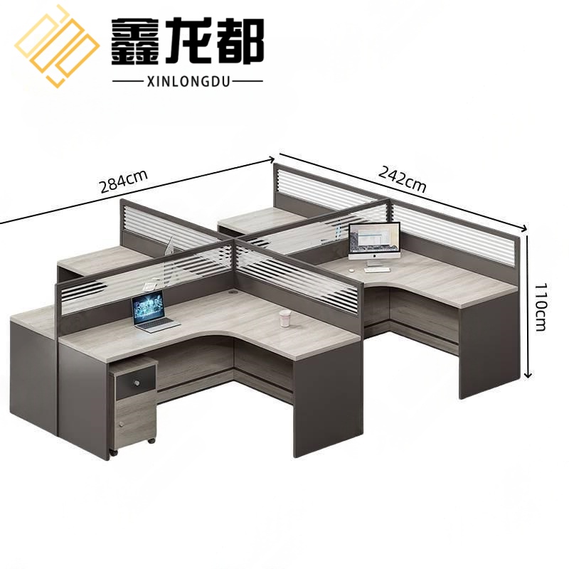 鑫龙都办公桌284*242*110cm张高清大图