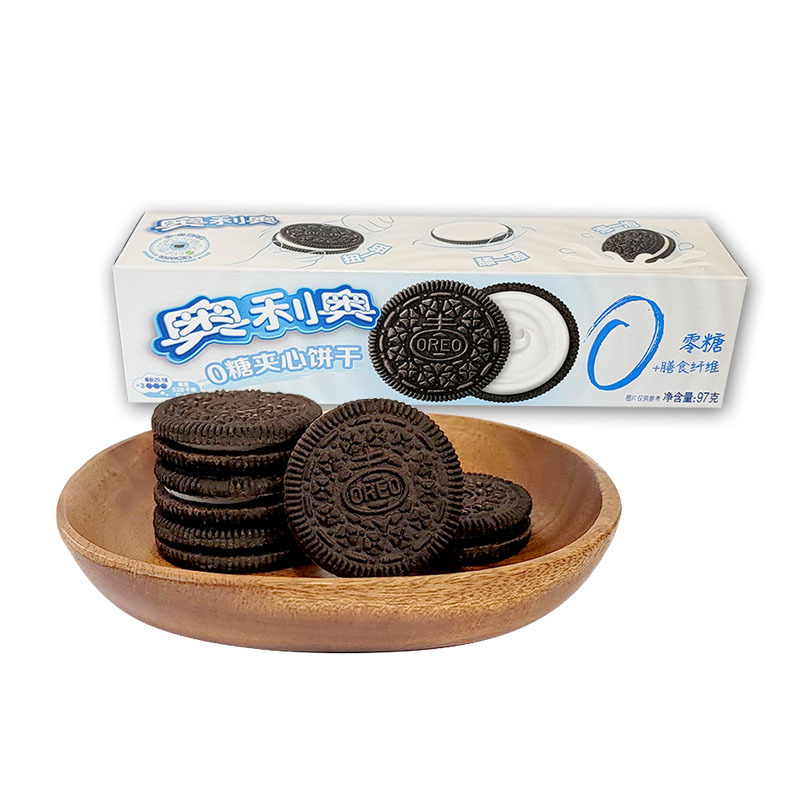 oreo奥利奥0糖夹心饼干膳食纤维盒装97g320g午后休闲零食品小吃