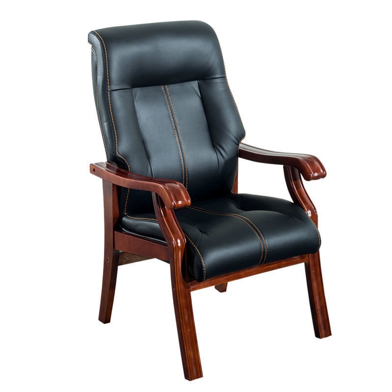 锦北 班台椅电脑椅办公椅会议椅麻将椅棋牌椅高背老板椅 8669木脚高清大图