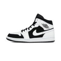 美国直邮 AIR Jordan 1 MID AJ1黑白熊猫男女篮球鞋 中帮男板鞋554724-113