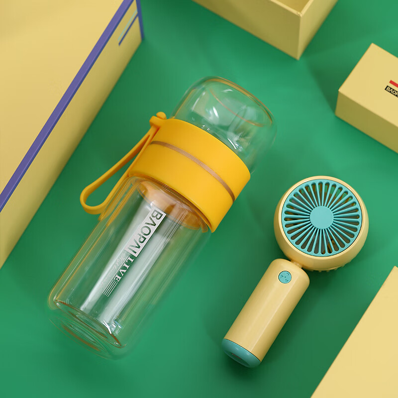 豹牌 BP-T5玻璃杯套装 手持小风扇玻璃杯雨伞保温杯笔记本高清大图