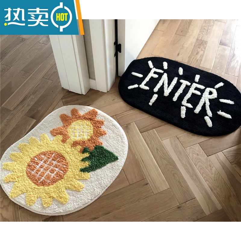 XIANCAI黑白款字母 超柔地垫 bath 45*65cm脚垫防滑门垫 参加店内2片高清大图