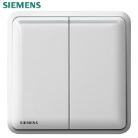 西门子(SIEMENS)开关插座面板 皓睿系列 玉釉白 双开双控带荧光开关 二开双控带荧光开关 双联双控带荧光开关