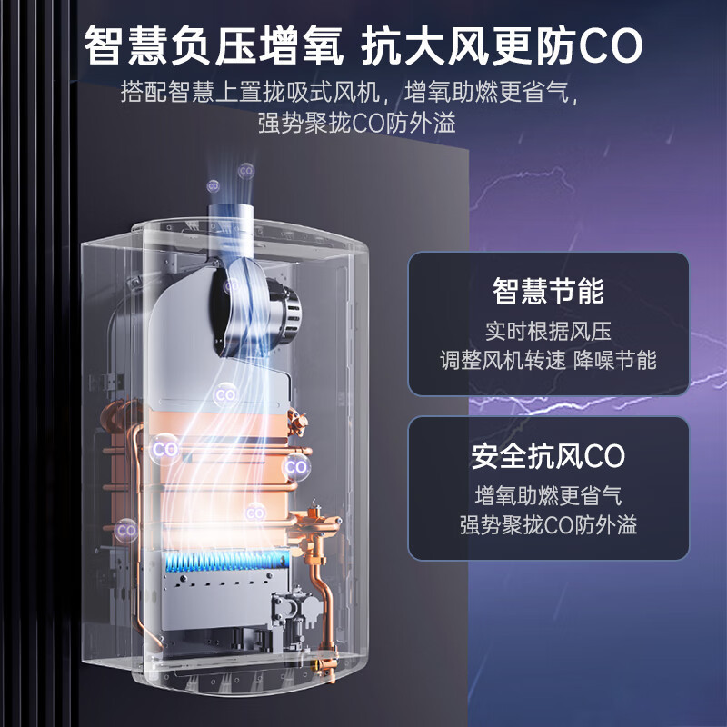 万家乐小鲸喜顶侧三腔变频抽油烟机25m³挥手智控自清洗烟灶5.2KW灶17升热水TAK8+AY9+16RS8(T)天然气