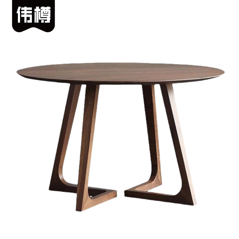 伟樽实木圆餐桌80*80*75cm张高清大图