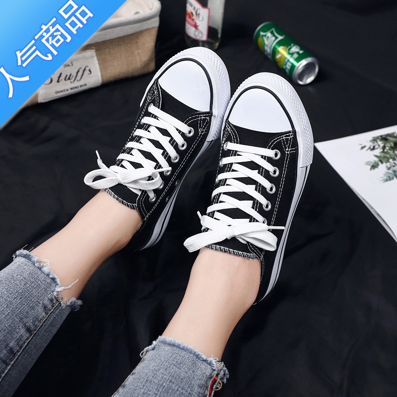 SUNTEK2023春季新款帆布鞋女鞋学生百搭夏季透气ins二潮休闲小白鞋板鞋高清大图
