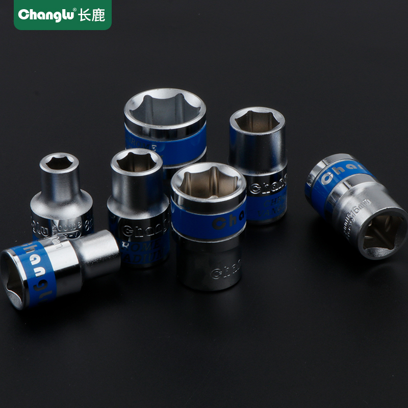 长鹿1/2寸12.5mm大飞蓝带套筒头子六角 内六角套筒大飞6角套筒头21mm