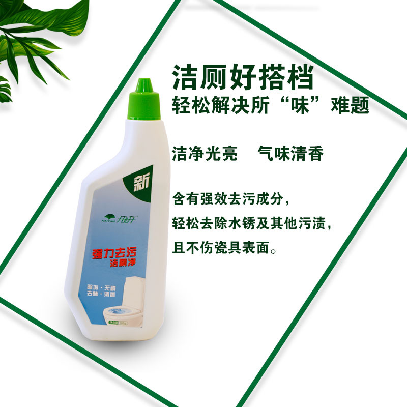 开妍强力去污洁厕净(强效+清香) 蹲式、座式抽水马桶厕盆专用 除垢无磷去味清香洁厕剂500g