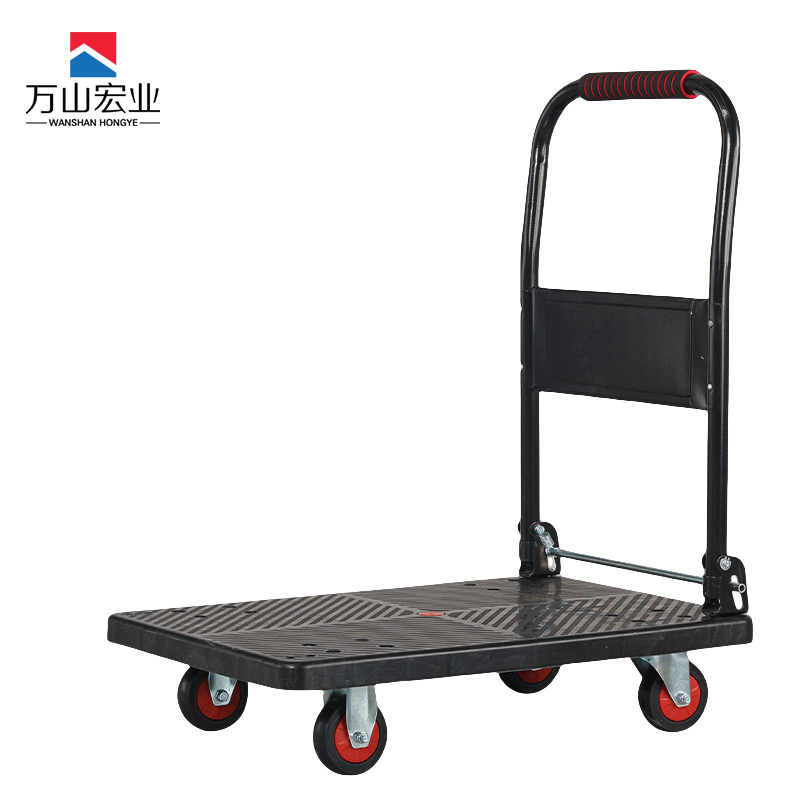 万山宏业 万向轮平板车工具车手推车 72*48cm 静音TPR轮承重400斤 WL16H/个高清大图
