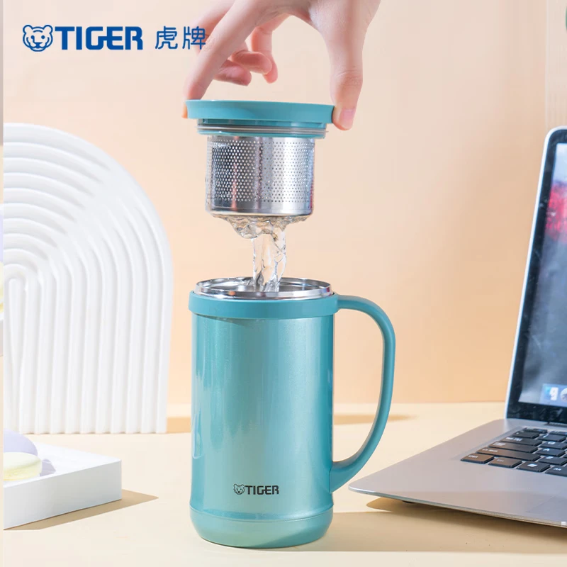 虎牌(TIGER)保温保冷杯茶滤网杯不锈钢办公杯CWM-A050-AM森林绿500ml高清大图