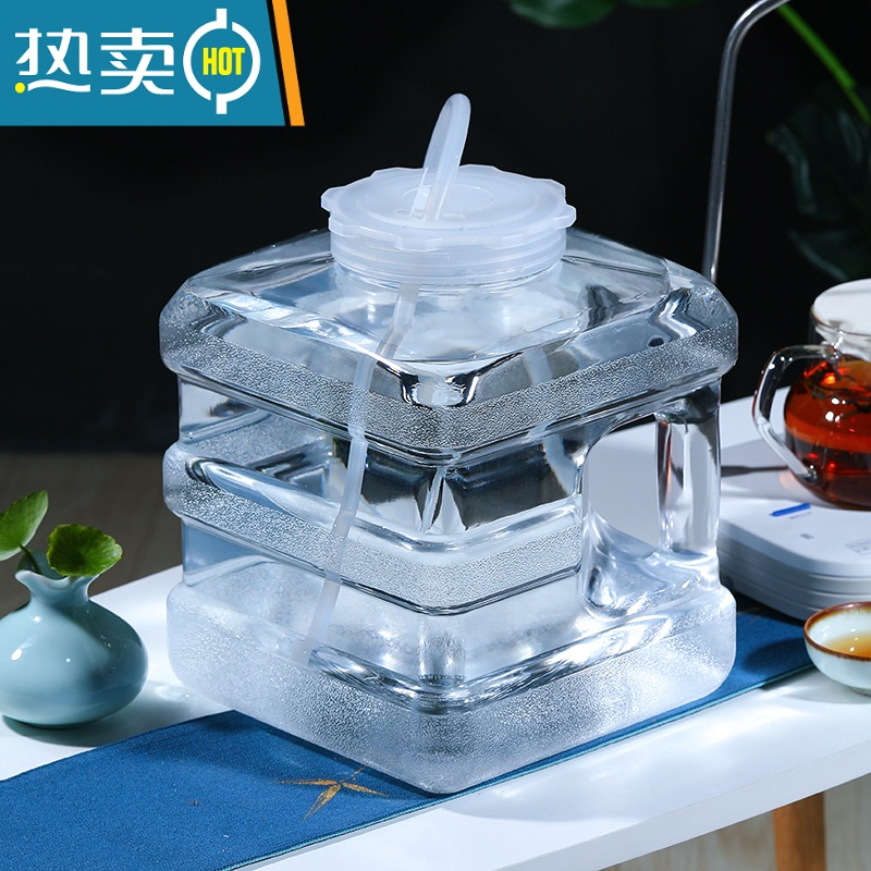 敬平pc透明纯净水桶空桶装水泡茶用功夫茶储水茶台饮水矿泉桶装 10升白色透明胖墩桶高清大图