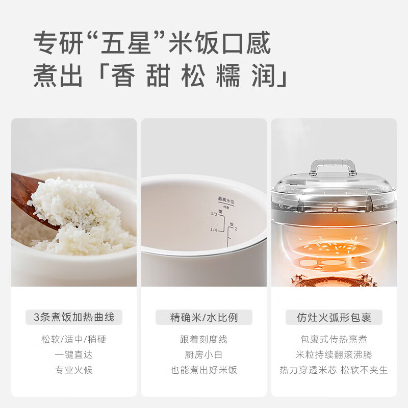 歐萊克 OLK-05-11(2.8L多功能电饭煲 陶白DFB08003) 电饭煲 迷你3-5人家用小型电饭锅2.8L高清大图