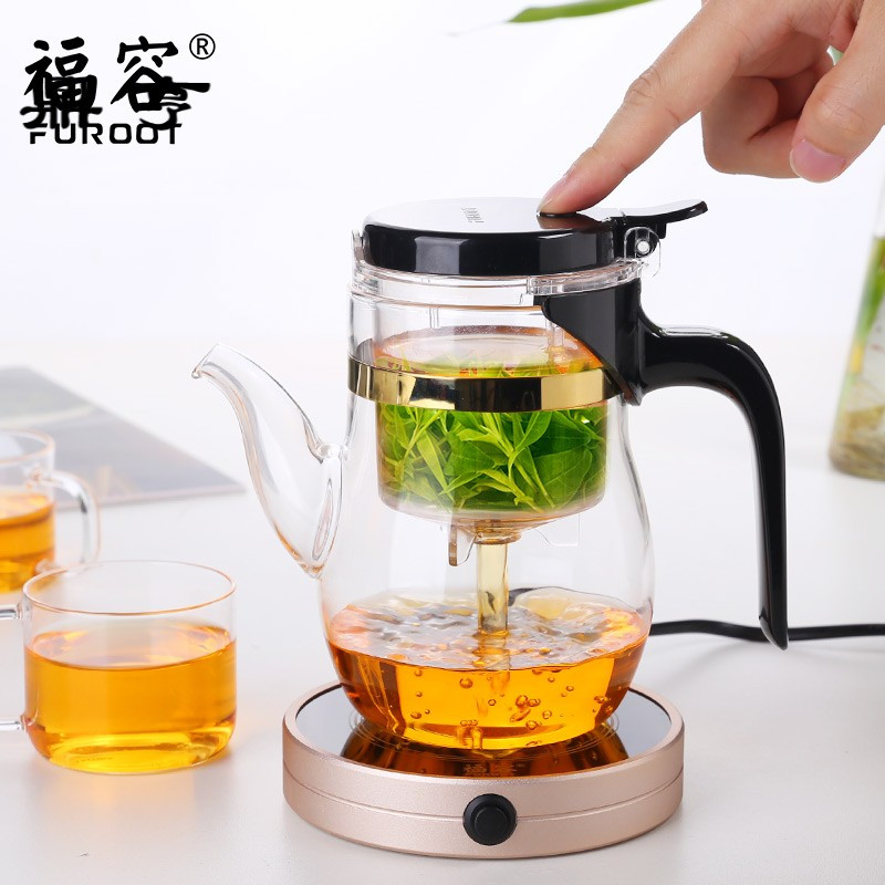 鼎亨飘逸杯耐热加厚玻璃泡茶壶全过滤可拆洗冲泡器花茶壶茶具套装