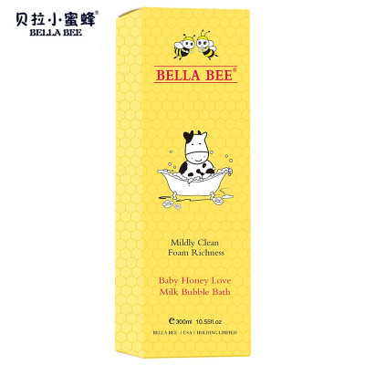 贝拉小蜜蜂BELLABEE宝宝蜜爱牛奶泡泡浴露300ml