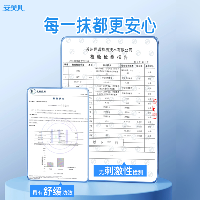 安贝儿积雪草舒缓冰沙霜儿童宝宝霜夏季清爽保湿滋润补水润肤霜高清大图