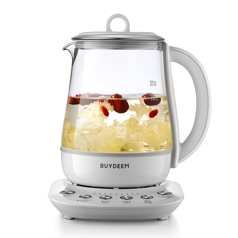 北鼎(buydeem)新品全自动多功能养生壶 K118 按键式 1.5L 高硼硅玻璃