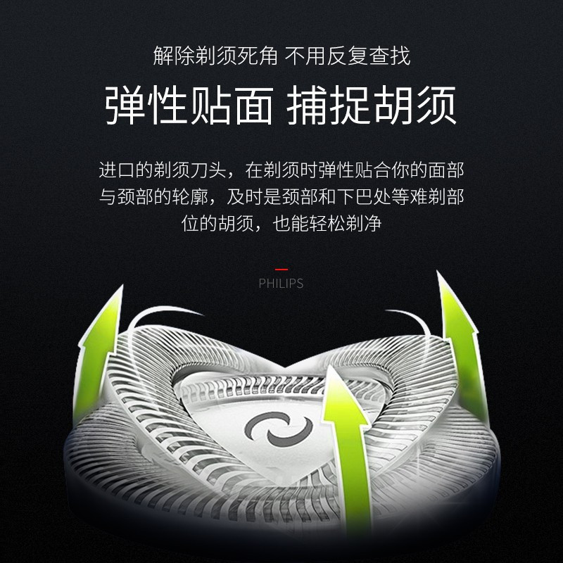 飞利浦(Philips) 电动剃须刀 刮胡刀 电须刀双刀头胡须刀 男士便携旅行式剃胡刀充电式须刨 PQ190/16