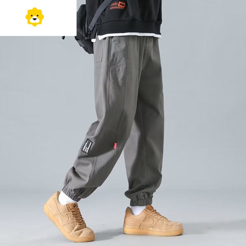 fishbasket束脚工装裤男款季胖子男装美式宽松休闲裤大码男生运动裤子