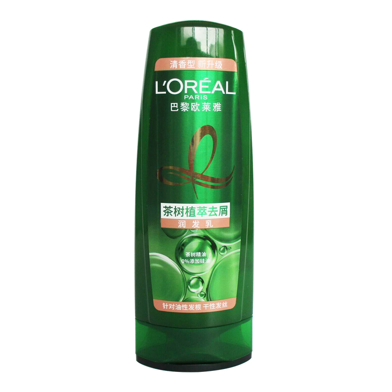 欧莱雅茶树植萃去屑润发乳200ml 茶树精油无硅油护发素清爽控油 护发素1瓶 200mL
