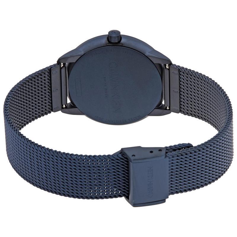 卡文克莱calvinklein女士手表minimal系列简约时尚蓝色表盘编织钢带