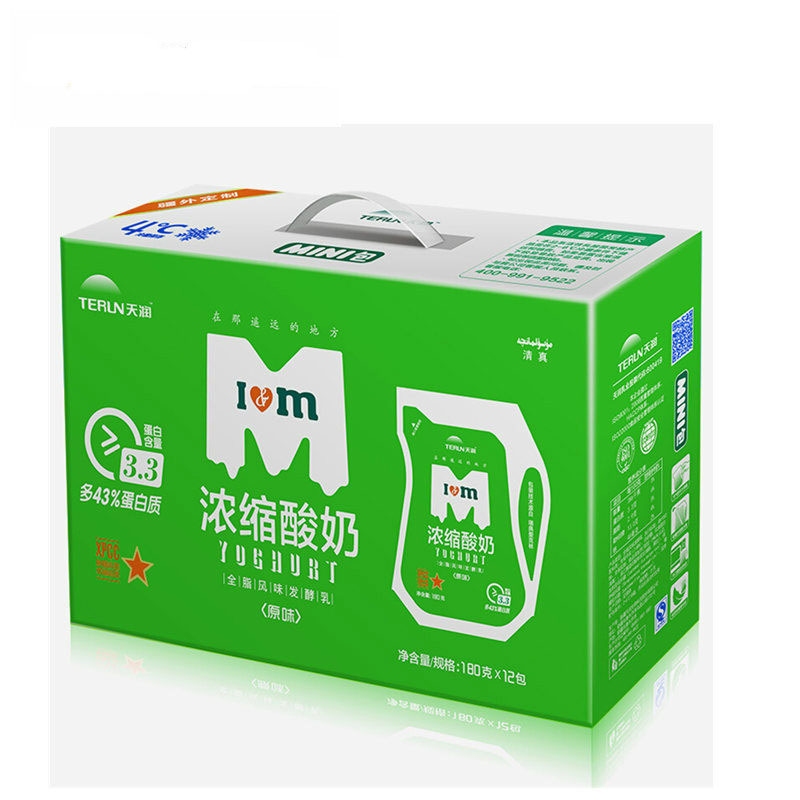 天润新疆特产爱克林原味浓缩酸奶酸牛奶 180g*12袋高清大图