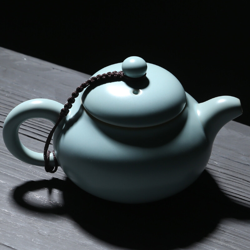 苏氏陶瓷(SUSHI CERAMICS) J0102 汝窑套装(杯壶茶漏盖碗) 十件套 (单位:套) 新旧包装随机发货高清大图