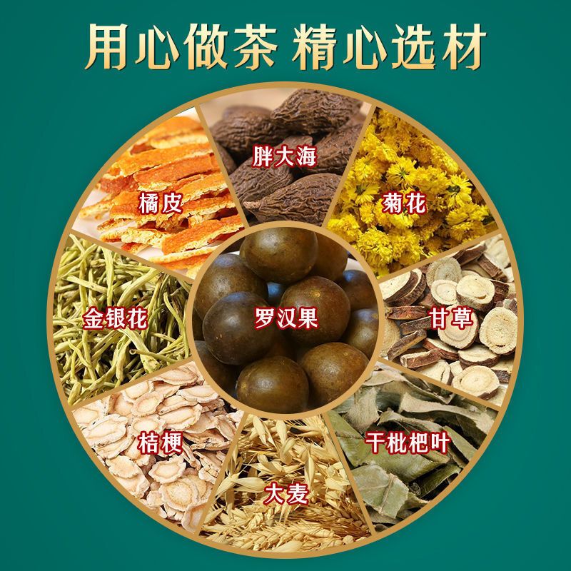 南京同仁堂胖大海罗汉果菊花茶咽喉茶咽炎慢性润喉茶凉茶润肺清肺