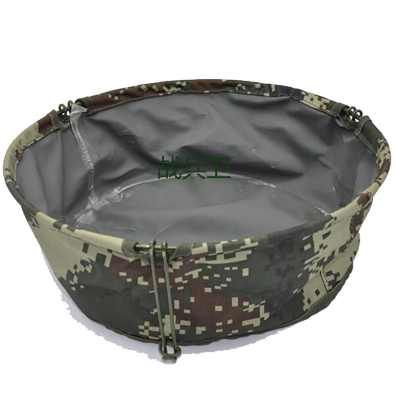 战兵卫单兵折叠脸盆07数码迷彩折叠脸盆钓鱼盆旅行盆可悬挂视频