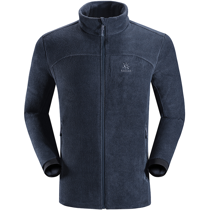 kailas凯乐石户外抓绒衣男mont立领半开胸暖绒上衣跑步运动外套