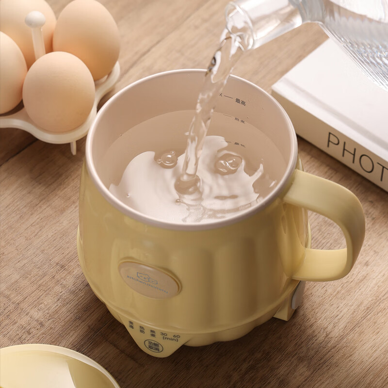 厨创妈咪(kitchen mommy)小巧轻便杯锅两用电煮杯电水壶 浅黄色0.5L KT-DZ-5006高清大图