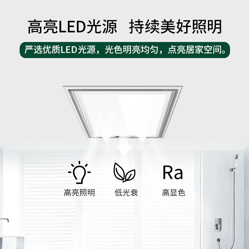 嵌入式集成吊顶照明一体排风扇 白边 40瓦 (带2瓦指示灯)集成吊顶高清大图