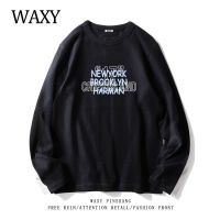 WAXY春季新款纯棉长袖圆领T恤女学生宽松慵懒风韩版上衣女装潮ins