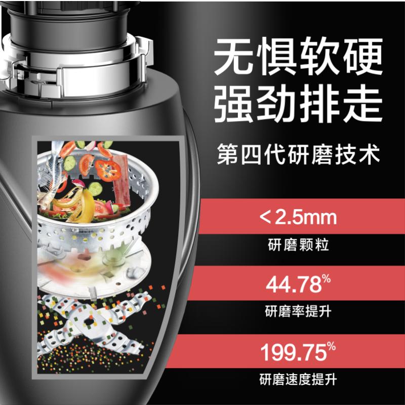JOINTWAY垃圾处理器精卫家用无线开关厨房厨余垃圾粉碎机 静音降噪食物处理机 自动正反转防卡死 JW-V1-1
