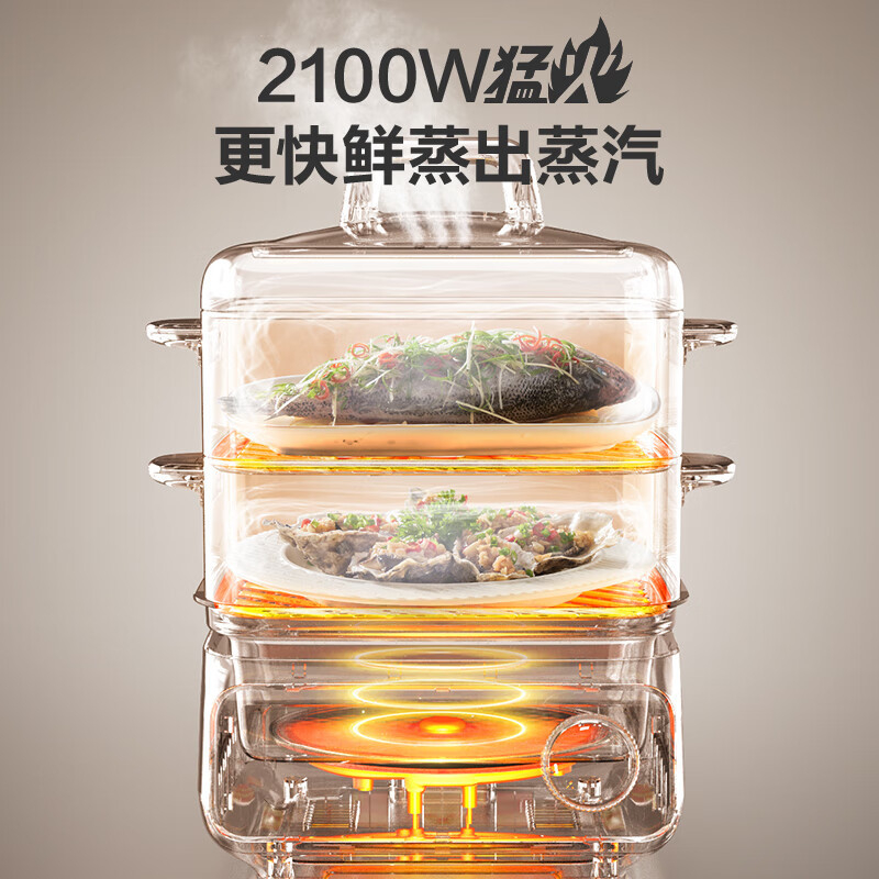 苏泊尔(SUPOR) 电蒸锅16L/升容量 2100W功率电火锅多用途锅家用多功能蒸煮电热锅可拆洗内胆ZN26FC836高清大图